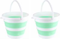 Benson 2x stuks opvouwbaar afwasteiltjes / afwasbakken groen 10L