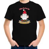 Bellatio Decorations kerst t-shirt voor kinderen - Kado Gnoom - zwart - Kerst kabouter - Kerstdiner 104/110