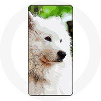 Maniacase Etui voor Huawei P8 Lite Samojeed Hond Wit