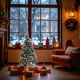 RTM Lighting Pop-up kerstboom 45 cm met sneeuw en 25 LED’s