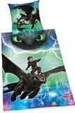 Herding DREAMWORKS DRAGONS Dekbedovertrek Eenpersoons 140x200 cm Katoen Groen