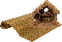 Merkloos / Sans marque Jja Showroom And Head Office Houten kerststal leeg - met ondergrond - 30 cm - kerstdecoratie