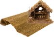 Merkloos / Sans marque Jja Showroom And Head Office Houten kerststal leeg - met ondergrond - 30 cm - kerstdecoratie