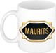 Bellatio Decorations Naam cadeau mok - heren - Maurits - gouden embleem - 300 ml