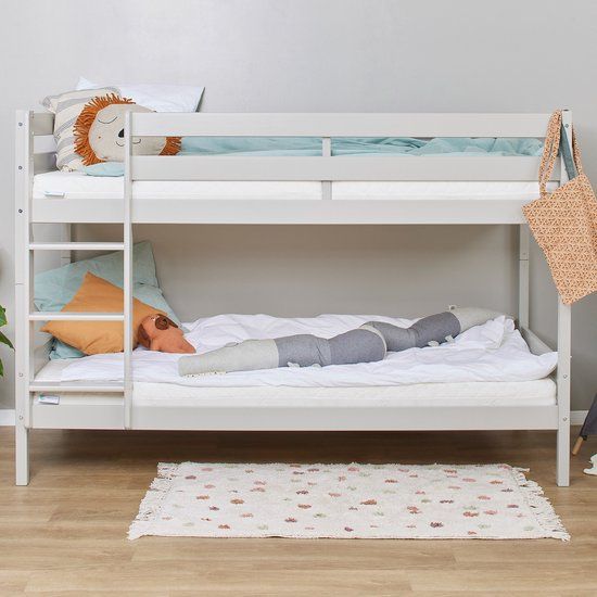 Hoppekids ECO Comfort Stapelbed - 90x200 cm - Duif Grijs