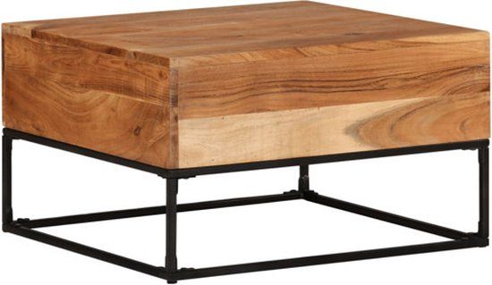 vidaXL Salontafel Massief Acaciahout 68x68x41 cm Bruin Industrieel