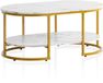 Wohnling table basse aspect marbre blanc 100x60 cm
