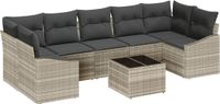 vidaXL Bankstel 8-delig Lichtgrijs en Donkergrijs Polyrattan