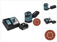 Makita DBO 180 RT1 accu excentrische schuurmachine 18 V 125 mm + 1x accu 5.0 Ah + lader + 50x schuurpapier K 320