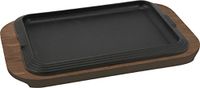 Serveerschaal ILSA Gietijzeren bord met houten plaat, 30 x 22 cm