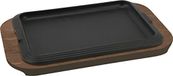 Serveerschaal ILSA Gietijzeren bord met houten plaat, 30 x 22 cm