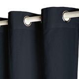 Today 257348 gordijn met ogen polyester 140 x 260 cm, katoen, Réglisse/Noir, 140x250 cm