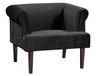 Atlantic Home Collection Charlie Stoel Met Massief Houten Voeten, Fluweel, Zwart, 74 X 86 X 70 Cm