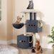 Unyqoos® Chat gris foncé avec cavités et troncs en sisal pour un jeu actif