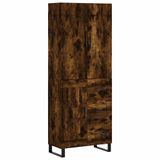vidaXL Hoge kast 69,5x34x180 cm bewerkt hout gerookt eikenkleurig