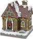 Merkloos / Sans marque Koopman International Verlicht kersthuisje - gele bakstenen - polystone - 13 cm - kleur veranderende lichtjes - kerstdorp - kerstversiering