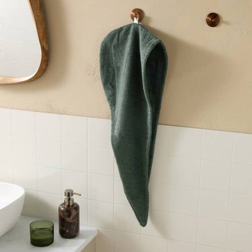 W. Green Cotton Hair Towel (68x26 cm)