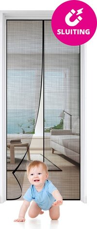 FlinQ Vliegengordijn - Magnetisch - 91 x 210 cm - Zwart