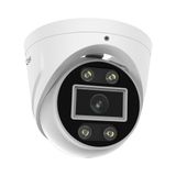 Foscam T5EP PoE 5 MP IP-koepelcamera voor buiten, met verlichte spots en sirene, wit