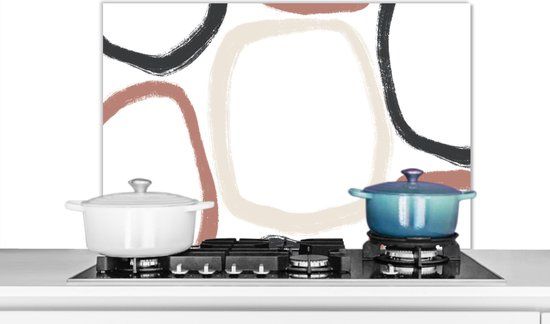 Spatscherm keuken 80x55 cm - Minimalisme - Geometrische vormen - Pastel - Aluminium