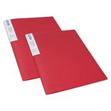 Rapesco 1674 displayboek met antibacteriële bescherming, 20 vakken, A4, rood, verpakking van 2