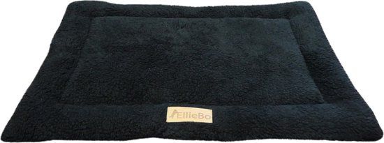 Ellie-Bo Medium Black Sherpa Fleece Dog Bed Mat for 30" Dog Crate