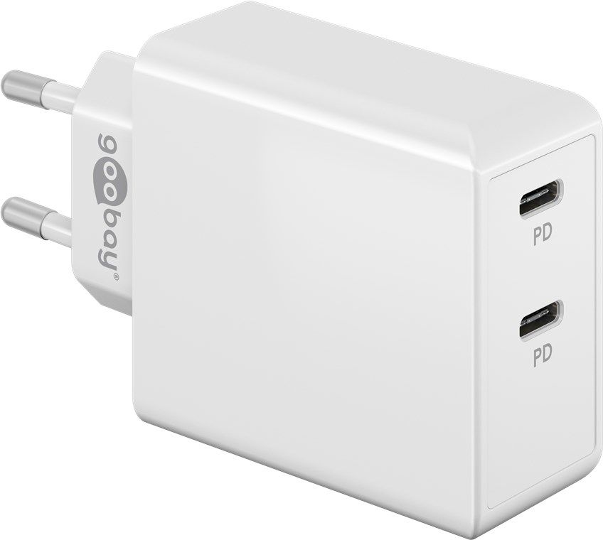 Goobay 36W USB-C PD Charger - 2 Ports - White