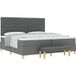Maison Exclusive - Lit boxspring avec matelas, gris foncé, 200 x 200 cm, rembourré