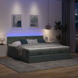 Maison Exclusive - Lit coffre avec matelas & LED Gris foncé 160x200 cm Tissu