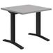 Bureau droit Pure - Gris clair/gris foncé - Piètement fixe