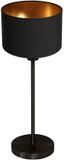 Mexlite Tafellamp Noor 4427ZW - Zwart metaal met groene velours kap, 50 cm hoog