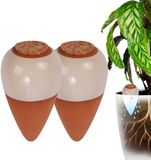 Merkloos Relaxdays Waterdruppelaars - set van 2 - 350 ml - keramiek - terracotta-beige