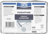 GEB Paraffine contact met levensmiddelen, waterdicht maken van poreuze oppervlakken, smeermiddel, kunst en decoratie. Geurloos, verpakking van 500 g (2 x 250 g)