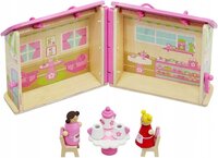 Ariko Houten Poppenhuis Opvouwbaar - Cafe - Cafetaria - Meubels - Duurzaam