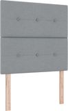 vidaXL Boxspringbed met matras, lichtgrijs, 120 x 190 cm, gestoffeerd