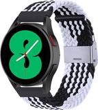 By Qubix Qubix Braided Nylon Band Zwart/Wit voor Xiaomi Mi Watch / Watch 2 / Watch S1 / S2 / S3 / S4 (47mm)