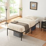 en.casa Metalen bedframe Vårdö 90x200 cm met bedbodem en matras zwart