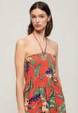 Superdry Midi-strandjurk met smokwerk - Dames - Jurken - Viscose - Eden Hawaiian Red