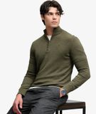 Superdry Essential Lichtgewicht Wol Blend Half Zip Trui Slanke Pasvorm Heren Sweaters