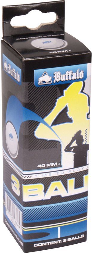 Buffalo Tafeltennisballen Competitie 3* - 3 stuks - Wit