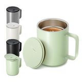 Homealexa Koffiemok 400 ml - Geïsoleerde mok - Camping koffiemok - BPA-vrij - 316 roestvrij staal - Met handvat en schuifdeksel