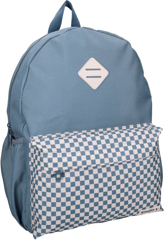 Studio V Double Check - Rugzak - Gevoerd - 13,6 liter - 39 x 29 x 12 cm - Geruit - Blauw