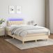 Maison Exclusive - Lit boxspring avec matelas et éclairage LED, couleur crème, 120 x 200 cm, textile