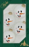 Krebs Kerstballen - 4 stuks - Sneeuwpop - Wit - Glas - 7 cm