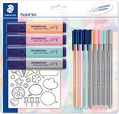 STAEDTLER Pastel Marker Set: Fineliners, Highlighters & Kleurstickers