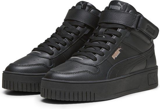 PUMA Carina Street Mid Dames Sneakers - Zwart Maat 38 - Hoge sneakers - Imitatieleer - Herfst/Winter 2023