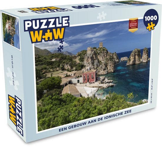 MuchoWow Puzzel Een gebouw aan de Ionische zee - Legpuzzel - Puzzel 1000 stukjes volwassenen