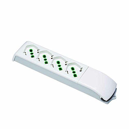 Fanton S.P.A. FANTON 410130 stekkerdoos zonder kabel 4 stopcontacten 2P + T 16 A bypass standaard, wit