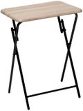 5Five Bijzettafel/tuin tafel Edson - metaal - naturel/zwart - 48 x 38 x 64 cm - voor buiten - inklapbaar