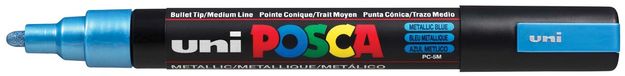 Posca uni-ball Paint Marker op waterbasis PC-5M blauw metaal